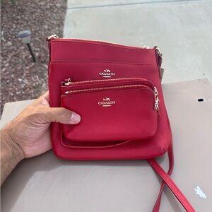 Coach Cherry Red Crossbody Bag Set